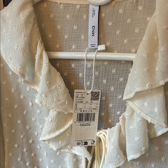 Mango Cream Ruffled Blouse - Picture 2 of 3